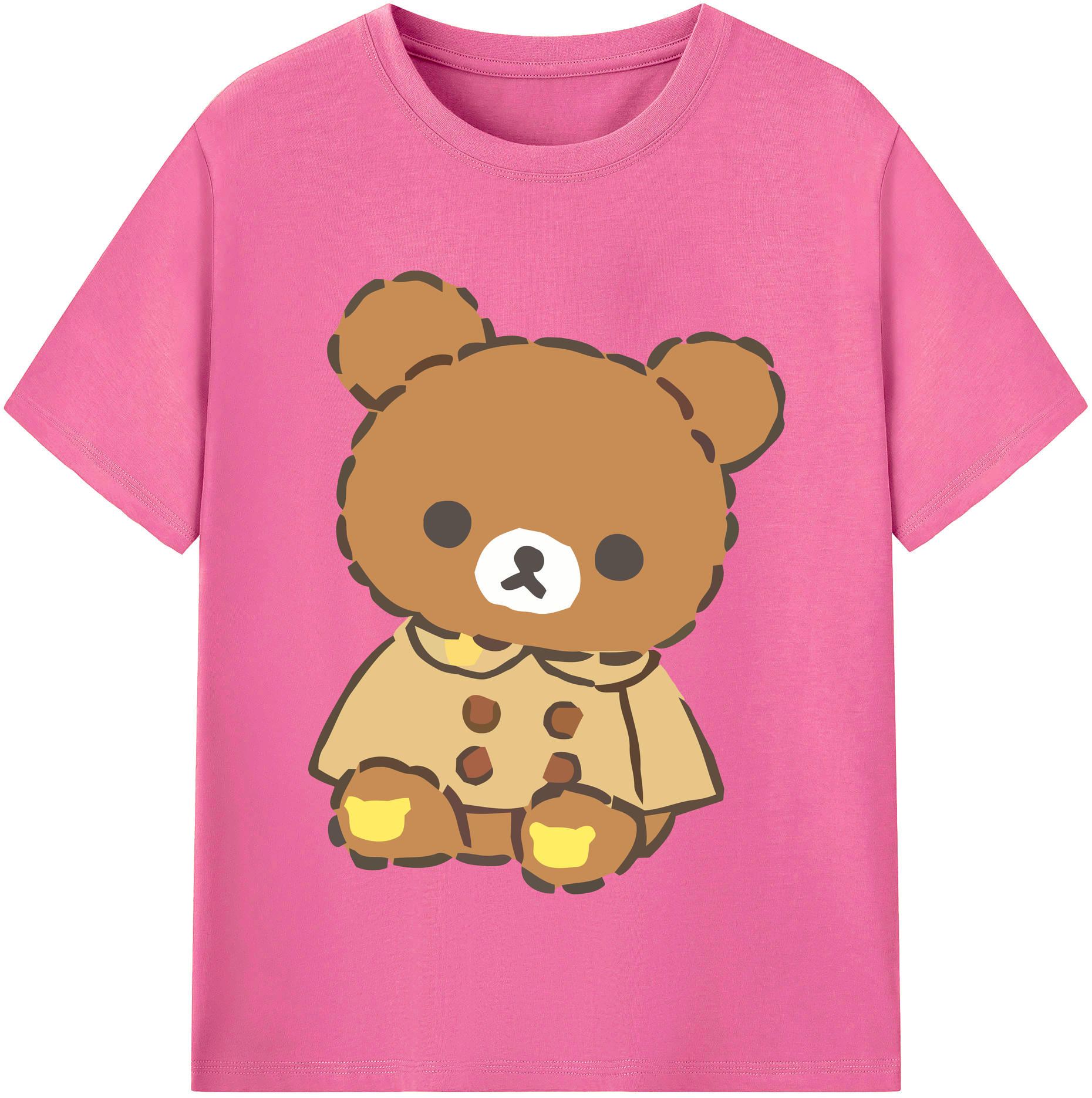 （画像用） リラックマ リラックマ キイロイトリ Rilakkuma Korilakkuma Kiiroitori レディースカジュアルプリントTシャツ（綿100％）